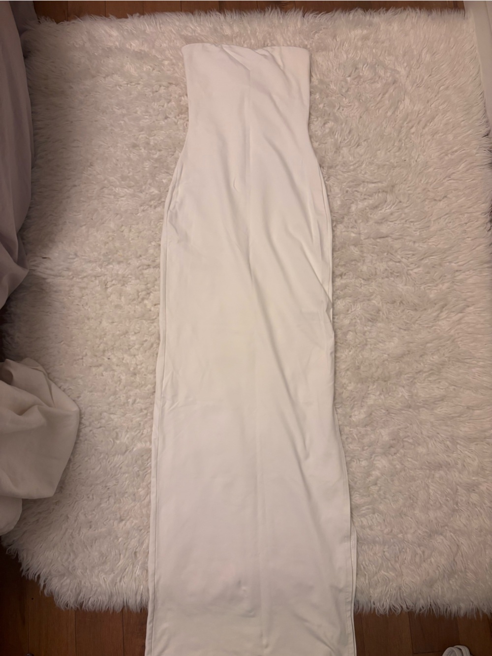 Bershka White Strapless Maxi Dress